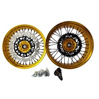 Ensemble de roues Supermoto de 17 pouces pour Honda CR CRF 2002-2024, jantes de course en alliage d'aluminium CNC bleu clair, en stock