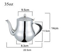 Théière en acier inoxydable de qualité supérieure de style arabe, design simple avec poignée latérale pour bouilloire à eau, théière