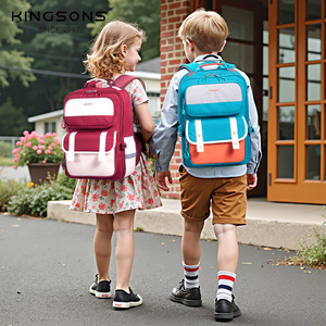 Kingsons Customized Lightweight <b>Student</b> <b>Backpack</b> Multi Layer Breathable For Grades 1-6 School Education Unisex - Product Image 2