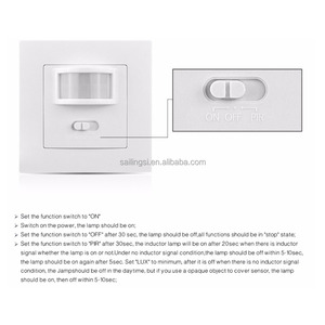 SLS Smart Single Pole PIR Motion <strong>Sensor</strong> <strong>Light</strong> <strong>Switch</strong> 80*80mm Durable ABS+PC 10m Detection 5-7min Delay IP21 Energy Saving - Product Image 2