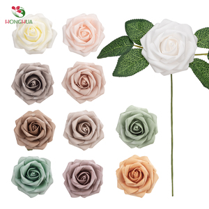 Bouquets <span class=keywords><strong>de</strong></span> mariage DIY Honghua, fleurs artificielles blanches au toucher réel, 25 pièces, 50 pièces, roses artificielles en mousse <span class=keywords><strong>ivoire</strong></span> réalistes avec tiges - Product Image 2