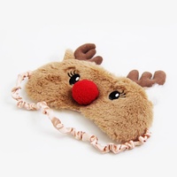 Masque pour les yeux unisexe en coton PP super doux 3D de luxe, design cerf, écologique, idéal pour les voyages, le sommeil et les anniversaires