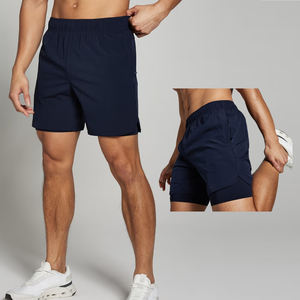 Short athlétique avec logo OEM pour homme, avec poches, ceinture élastique, séchage rapide, entrejambe extérieur, short de gymnastique sans doublure, doublure de compression - Product Image 1