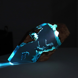 Hitop <strong>Custom</strong> Artificial USB Operated Octopus Shipwreck Christmas Tree <strong>Resin</strong> Desk Lamp Led Epoxy <strong>Resin</strong> Night Light <strong>Resin</strong> Trophy