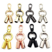 Vente en gros de mousquetons pivotants en métal HPB443 avec anneaux à ressort et doubles extrémités de cordon, accessoires de quincaillerie pour sacs en alliage de zinc