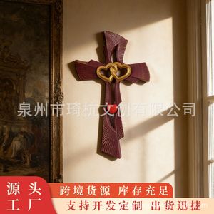 Ornement mural en résine en forme de cœur, 25 cm, violet-rouge, décoration artistique pour la maison, cadeau - Product Image 5