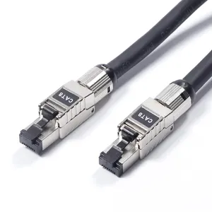 كابل إيثرنت من النحاس الأصلي SFTP Cat8 40Gbps 2000Mhz كابل شبكة إيثرنت عالي السرعة Rj45 صناعي