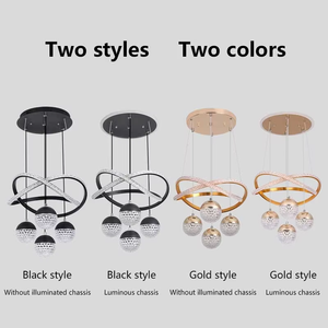 Samenhangende hoge plafondlamp van acryl, luxe decoratieve verlichting, hanglampen - Product Image 6