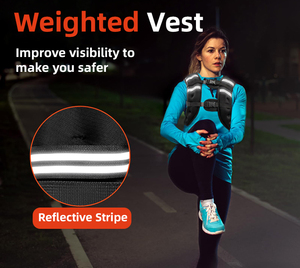Gilet lesté unisexe en néoprène respirant et réfléchissant, réglable pour adultes - Course en plein air, gym, fitness, entraînement de force, exercice - Product Image 3