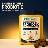 PEITEBIO Enzymes digestives et probiotiques à mâcher pour chiens, pour la digestion et l'équilibre intestinal, saveur citrouille, 120 unités