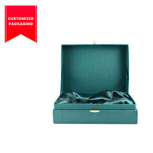 Cajas de embalaje personalizadas de color verde de seda de lujo con calidad de material superior y estilos de impresión a medida - Product Image 1