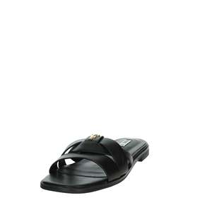 Sandalias Planas para Mujer Ferre, de Cuero Negro, Estilo Slip-On, Diseño Minimalista - Product Image 6