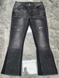 Stock <strong>High</strong> Quality New Designer Brand Purple Blue <strong>Jeans</strong> Straight Leg Frayed Wash Wholesale <strong>Men's</strong> <strong>Jeans</strong> - Product Image 4