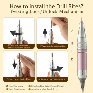 Professional Electric <b>Nail</b> Drill <b>Kit</b> for Acrylic & Gel <b>Nails</b> - 35000RPM Set for Shaping, Polishing & Buffing - Home & Salon Use - Product Image 5