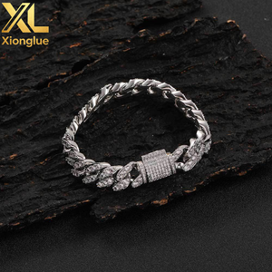 Fashion Trendy Sparkling Women Brass <b>Bracelets</b> Zircon 3 Rows Baguette Stone Cuban Link Chain <b>Bracelet</b> - Product Image 5