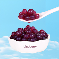 Bola-bola jus blueberry popping boba grosir Doking untuk bahan-bahan bubble tea, blueberry bursting boba