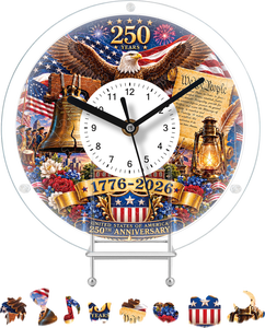 Horloge de bureau commémorative des 250 ans des États-Unis avec un design d'aigle et de la Cloche de la Liberté pour la décoration de la maison - Product Image 6