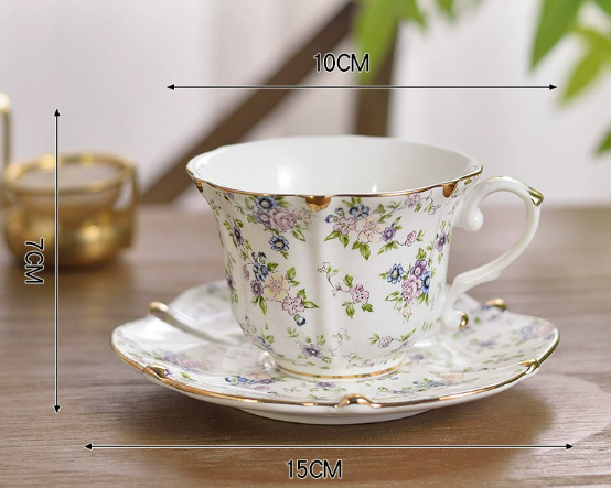 Small floral cup and saucer - 200ml