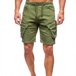 Shorts Cargo Homme Style Urbain en Gros avec Cordon de Serrage, Taille Élastique Tricotée, Logo Personnalisé, Grandes Tailles, Motif Uni - Product Image 3