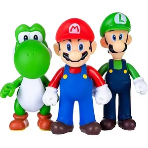 3 Stück Set Mario PVC Super Mario Mario Louie Brothers Hand dekorieren Figur niedlichen Anime Spielzeug