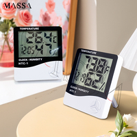 Thermomètre et hygromètre électroniques d'intérieur MASSA avec écran LCD, pour salon de beauté, stockage d'adhésif pour cils, une pile incluse