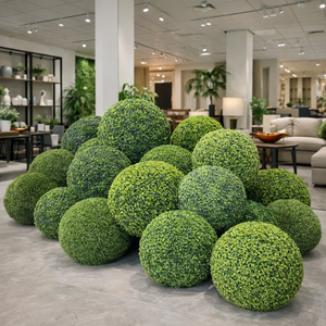 Boules <span class=keywords><strong>de</strong></span> topiaire artificielles en <span class=keywords><strong>buis</strong></span> dans des jardinières, verdure artificielle réaliste pour la décoration intérieure et extérieure, idéales pour la maison et le bureau - Product Image 3