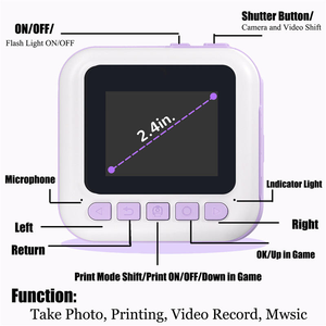 Cámara de Impresión Instantánea para Niños, Cámara Imprimible de 1080P para Niños de 3 a 10 Años, Regalo de Navidad o Cumpleaños para Niñas, Impresora de Fotos - Product Image 5