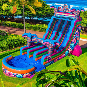 Château gonflable personnalisé pour événements commerciaux en plein air, pour enfants et adultes, avec toboggan aquatique et grande piscine - Product Image 4