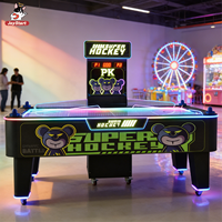 Table de Air Hockey Professionnelle en Métal et Bois, Machine de Jeu d'Arcade à Monnayeur, Jeu Interactif avec Compteur de Score Électronique, 2 Joueurs