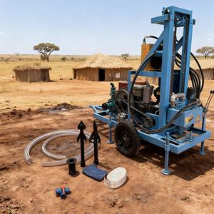 최대 200m 깊이 휴대용 수정 시추기 휠 타입 디젤 동력 빠른 천공 속도 - Product Image 5