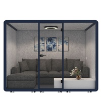 Cabine d'enregistrement modulaire insonorisée et anti-vibrations haut de gamme de 6,3 m² pour bureau à domicile ou télétravail