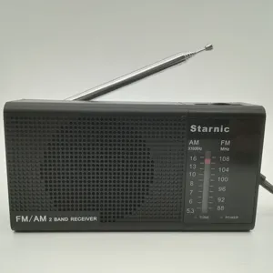 Rádio analógico de alta sensibilidade, receptor mundial fm am 2 band mini/pocket