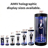Dernier projecteur publicitaire holographique 3D en cylindre LCD haute définition de 5,5 pouces pour l'extérieur, Holotube, OEM 3000cd