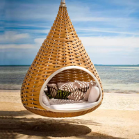 Fauteuil suspendu en rotin moderne pour l'extérieur avec coussin imperméable, garantie de 3 ans pour les villas, les hôtels, les cours et les jardins