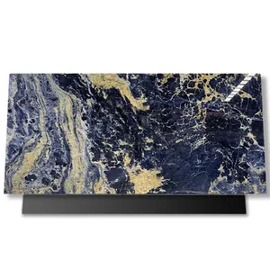 GOLDTOP OEM/ODM granito الطبيعي الحجر الطبيعي الفاخرة كونترتوب المطبخ الأزرق مصوغة بطريقة ألواح من الغرانيت لتزيين الجدران