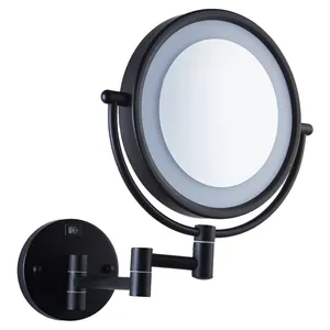 Телескопическое косметическое зеркало для бритья со светодиодной подсветкой, профессиональное 304 из нержавеющей стали