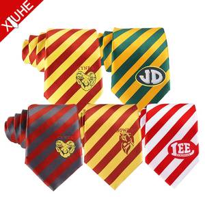 Fashion Classic High Quality OEM <strong>Tie</strong> <strong>Red</strong> Stripe School Uniform Necktie Jacquard Custom Logo Polyester <strong>Tie</strong> - Product Image 1