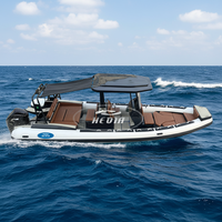Yacht Gonflable Sport 25 pieds Rhib 760 Bateau Rigide en Aluminium RIB Hypalon/PVC Bateaux Gonflables avec Hard TOP