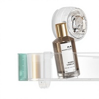 Étagère de salle de bain multifonctionnelle en plastique à ventouse, panier de douche triangulaire, support d'angle transparent en acrylique, sans perçage