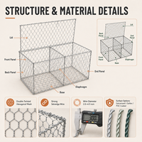 Grande cage en gabion tissé de grande taille, en treillis métallique hexagonal, pour projets d'infrastructure
