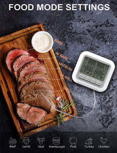 Usine intelligente commerciale numérique filaire grill barbecue double sonde rapide précise multifonction four à viande thermomètre - Product Image 3