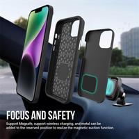 Pour iPhone 14 plus dur PC + TPU couverture arrière coque de téléphone couleur noire solide téléphone portable étuis antichoc pour iPhone 14 15 16 pro max