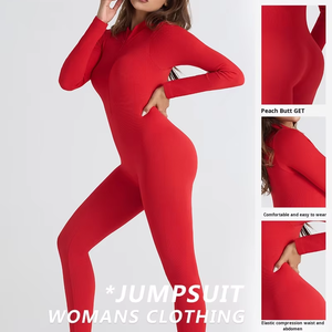 Combinaison de yoga une pièce à manches longues pour femmes à haute élasticité - Product Image 2