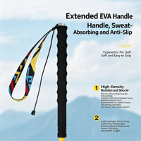 GANYU Ultralight 3K Karbon Fiber 4 Bölümlü 3 Eklemli Katlanabilir Trekking Batonları 115g Kompakt 32cm EVA Saplı Patikası Koşusu ve Yürüyüş İçin