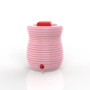 Pink Ceramic Wax Melt Burner Lovely Striped Style Scented Wax Warmer for Home Fresh Air Electric Wax Warmer