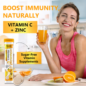 תוסף אלקטרוליטים בהתאמה אישית של יצרן ציוד מקורי (OEM) לתמיכה באנרגיה ומערכת החיסון, ויטמין C 1000 מיליגרם + טבליות תוססות של אלקטרוליטים - Product Image 2