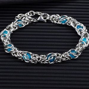 ห่วงโซ่ลูกปัดหลากสีใหม่สร้อยข้อมือสแตนเลสโซ่โคมไฟไทเทเนียมเครื่องประดับลูกปัดทอมือ - Product Image 3