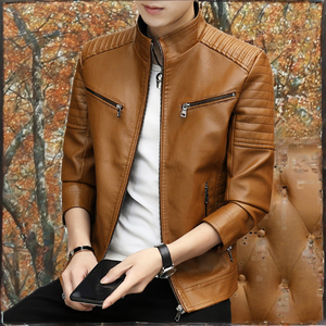 Chaqueta de Motocicleta Anszktn Nueva de Otoño/Invierno, de Poliéster, Corte Ajustado, Cuello Alto, Teñida con Hilo, Cierre de Cremallera, Estilo Punk, Ecológica - Product Image 2