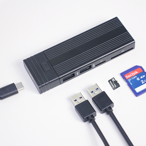 Casing SSD Eksternal Aluminium Alloy M.<span class=keywords><strong>2</strong></span> NVMe 2022 Baru USB 3.<span class=keywords><strong>2</strong></span> & Type-C 5 in 1 dengan HUB - Product Image 6