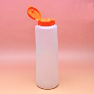 Bouteilles en plastique souples vides de qualité alimentaire 480 ml (16 oz) pour sauce tomate, barbecue, chili, sauce piquante, ketchup, vinaigrette avec bouchon à clapet rouge - Product Image 1